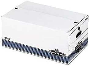 Bankers Box 0070503 STOR/FILE Storage Box, Legal, String and Button, White/Blue, 4/Carton