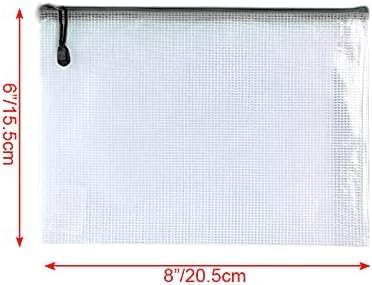 Oaimyy-20 Pcs-Mesh Zipper Pouch Document Folders Bag Zipper Zip File Folders,Puzzle Bags for Organizing Storage (Black, 6"x 8")
