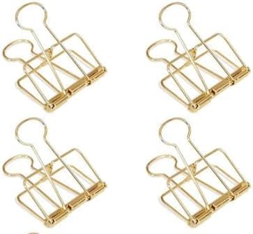 4 Pcs Gold 51mm Hollow Out Long Tail Wire Binder Clips Paper Binder Clip Large Binder and Paper Clips Small in Size and Light in Weight, Clips, Clamps, Office Products Tape, Adhesives and Fasteners