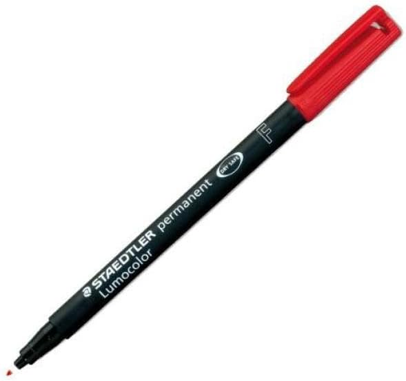 STAEDTLER 318-2 Lumocolor Universal Permanent Fine Pens - Red, Pack of 10 (318-2 VE)