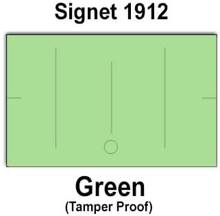 240,000 Signet 1912 Compatible Green General Purpose Labels for Signet Price Gun. Full Case. with Security Cuts.