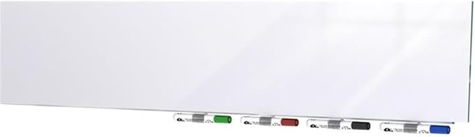 Aria 3'H x 2'W Magnetic Low Profile 1/4" Glass Whiteboard - Vertical White - 4 Rare Earth Magnets, 4 Markers and Eraser