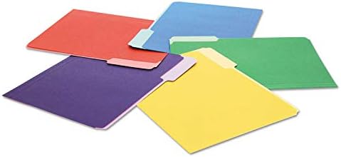 Universal 10506 File Folders, 1/3 Cut Single-Ply Top Tab, Letter, Assorted, 100/Box