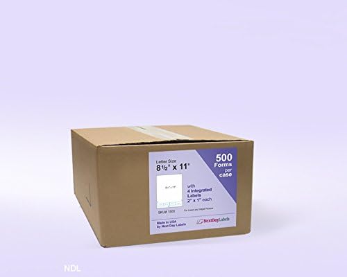NextDayLabels - Integrated Laser Form with Label Combination (2x1 | 4 Labels | 500 Pack)