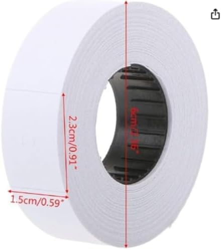 Generic Double Line Price Label Paper for MX- 6602 Price Gun (3 sleeves, 30 rolls) White, 23mm x 16mm