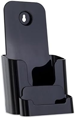 Source One 4 X 9 Inches Tri Fold Brochure Holder with Business Card Holder (1 Pack, Black)