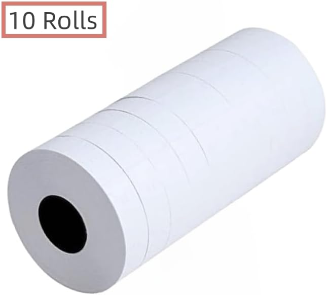 10 Rolls Labels Paper Suitable for MX-6600, MX-6602, YH-689 Price tag 2-line Marking Gun Pricemarker Labels (Without Gun (White)