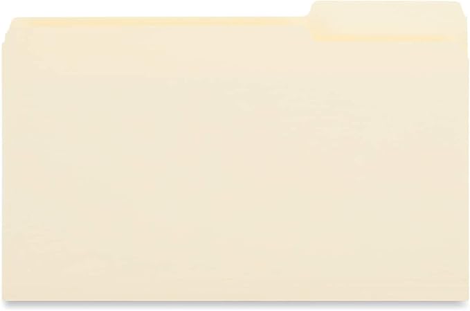 Universal 15123 File Folders, 1/3 Cut, One-Ply Top Tab, Third Position, Legal, Manila, 100/Box
