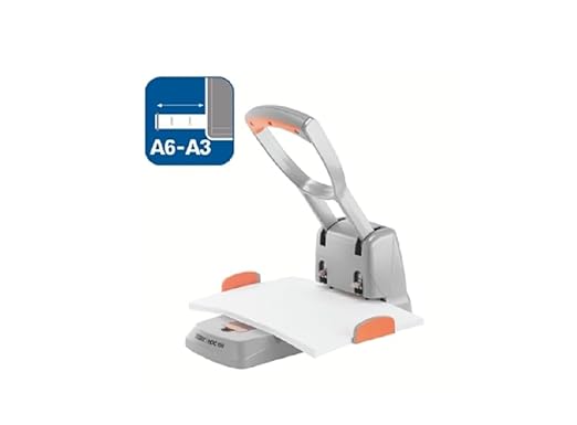 Rapid 23000600 HDC150 Heavy Duty Hole Punch, Guide Bar with Format Markings, Metal, Silver/Orange, 150 Sheets