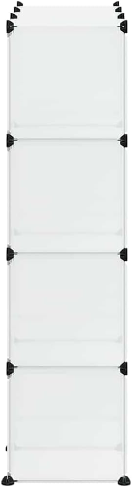 vidaXL Storage Cube Organiser with 12 Cubes and Doors Transparent PP