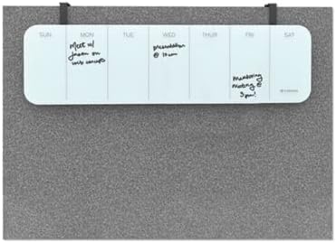 U Brands Cubicle Glass Dry Erase Board, Undated One-Week, 20 x 5.5, White Surface