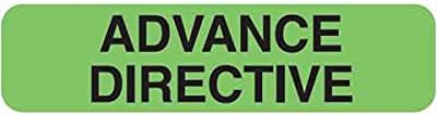 Mini Medical Allergic and Alert Labels, 5/16" x 1-1/2", Florescent Colors, self-Adhesive, ROLL of 500, (ADV. Directive - Green)