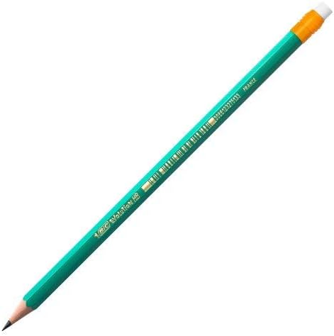 BIC Ecolutions Evolution 655 HB Pencil with Eraser (Pack of 12), Green