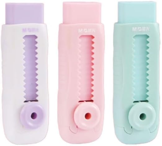 2Pcs Retractable Slide Erasers Bulk Cute Pencil Erasers Drawing Eraser Aesthetic Erasers Push Pull Eraser Back School Supplies for Office Small in Size Correction Products（Random Color）