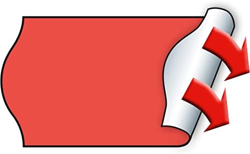 Meto Price Gun Labels (22×12 mm, Single-line, Fluorescent red, 12,000 Labels, Permanently Adhesive, for METO, Contact, Sato, Avery, Tovel, Samark etc.)