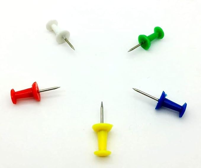 100 Pcs Colourful Reusable Plastic Push Pins Map Drawing Push Pins for Home Office Craft Projects Nice and Clever, Tape, Adhesives and Fasteners