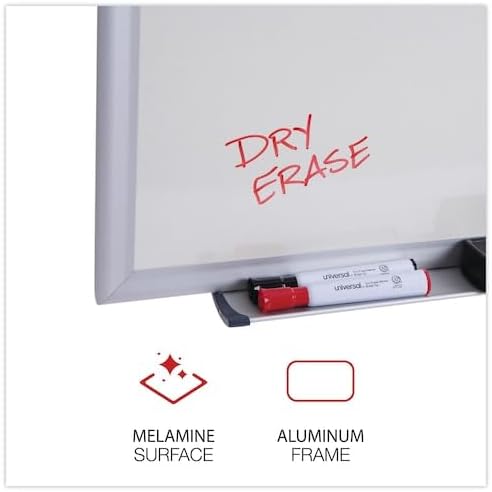 Universal Tabletop King 44624 Dry Erase Board, Melamine, 36 x 24, Aluminum Frame