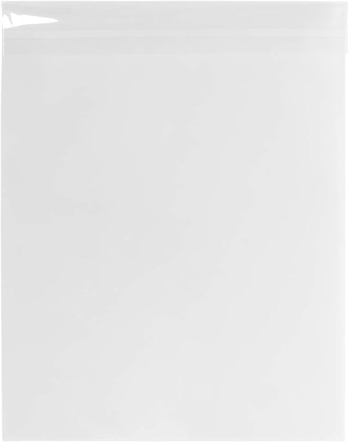 JAM PAPER Cello Sleeves with Self Adhesive Closure - 17 7/16 x 22 1/4 - Clear - 100/Pack