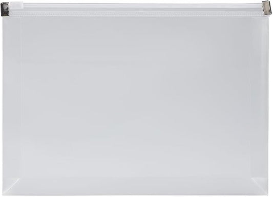 JAM PAPER Plastic Envelopes with Zip Closure - Small - 4 1/2 x 6 1/2 - Clear - 3/Pack