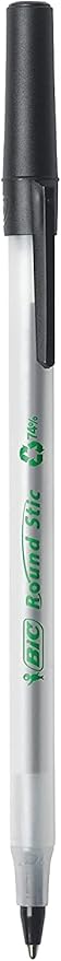 BIC Ecolutions Round Stic Ballpoint Pen, Medium Point (1.0mm), Black, 144-Count, For a Smooth Writing Experience