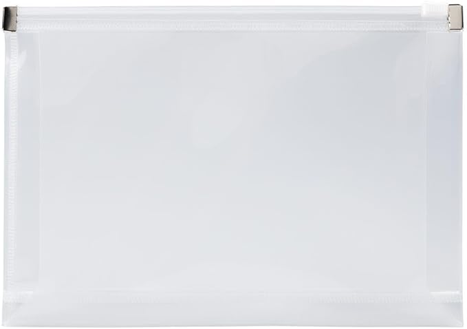 JAM PAPER Plastic Envelopes with Zip Closure - Index - 5 1/4 x 8 - Clear - 3/Pack