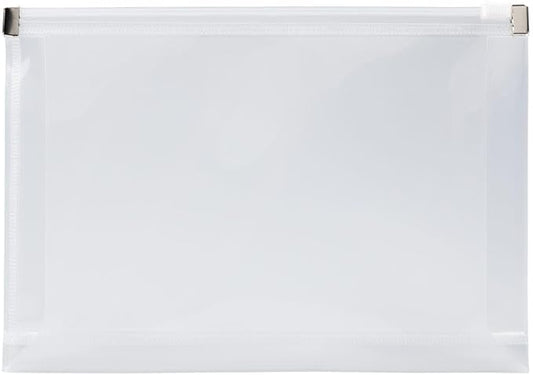 JAM PAPER Plastic Envelopes with Zip Closure - Index - 5 1/4 x 8 - Clear - 3/Pack