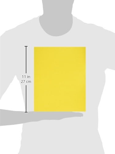School Smart 2-Pocket Folders with No Brads, Yellow, Pack of 25