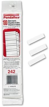 Pendaflex : Blank Inserts for Hanging File Folders, 1/5 Tab, 2in, White, 100/Pack -:- Sold as 1 PK