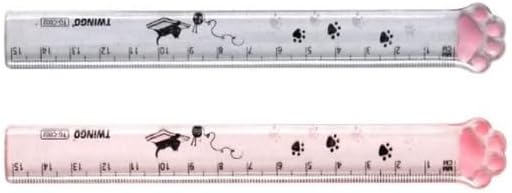 2 Pieces (15 cm) Cute Cat's Paw Straighter Ruler, Plastic Clear Student Ruler, for DIY Drawing/Line Drawing/Measuring/School/Home/Office Supplies, Children's Gifts Drafting Tools and Drafting Kits