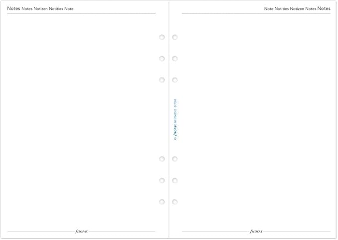Filofax Calendar Diary Refill, A5 Size, Day on One Page with Appointments, White Paper, Multilingual: Five Languages, 2026 (C68515-26)