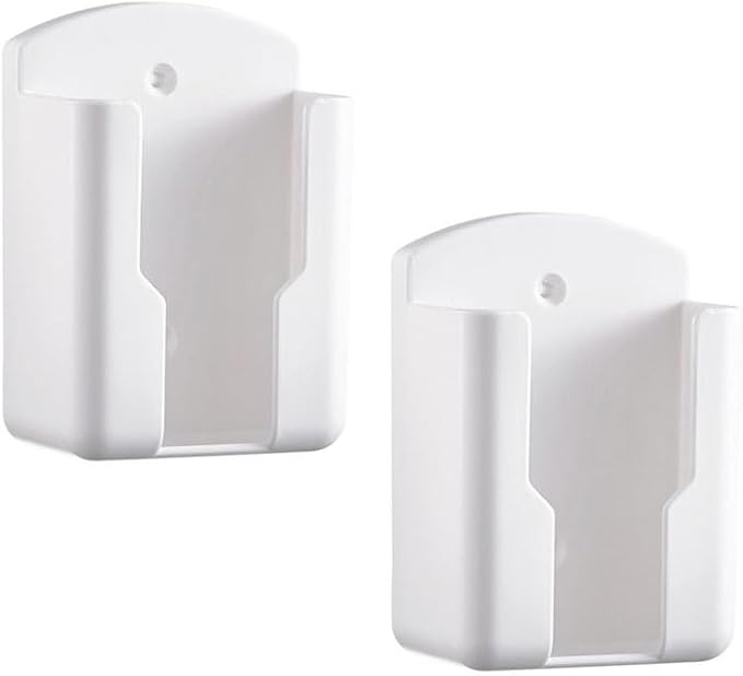 Wall Mount Remote Control Holder, Air-Conditioner Remote Tray TV Remote Organizer Caddy Box for Home Nightstand Office Desk School Supply Storage （2pcs，white）