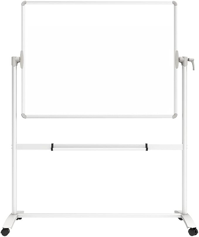 VIZ-PRO Double-Sided Magnetic Mobile Whiteboard, 48 x 36 Inches