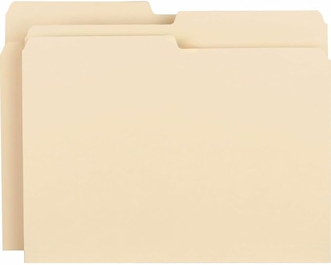 Business Source 1/2 Tab Cut Letter Recycled Top Tab File Folder - 8 1/2" x 11" - 3/4" Expansion - to