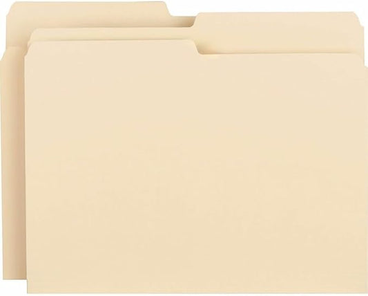 Business Source 1/2 Tab Cut Letter Recycled Top Tab File Folder - 8 1/2" x 11" - 3/4" Expansion - to