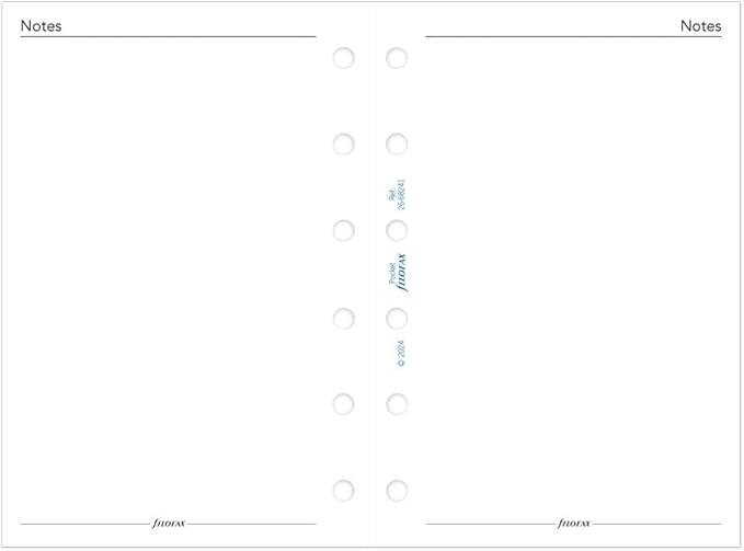 Filofax Calendar Diary Refill, Pocket Size, Day on One Page with Appointments, Ruled, White Paper, English, 2026 (C68241-26)