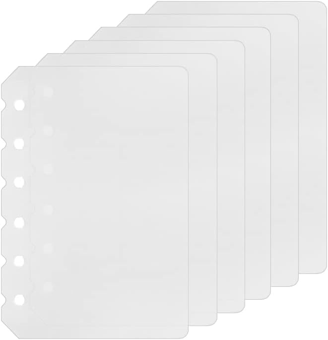 6 Pack A7 6 Holes Binder Divider Plastic Binder Divider Waterproof 6 Holes Divider for Personal Organiser (Divider, A7)