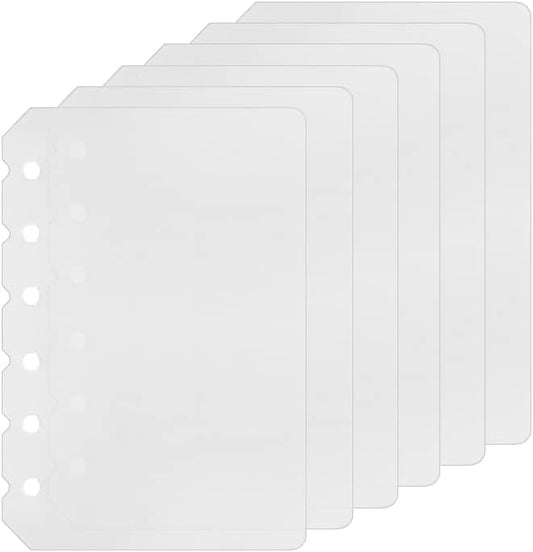 6 Pack A7 6 Holes Binder Divider Plastic Binder Divider Waterproof 6 Holes Divider for Personal Organiser (Divider, A7)