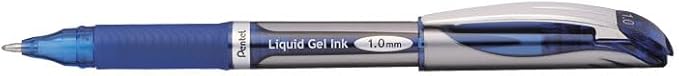 Pentel EnerGel Deluxe Liquid Gel Pen, Bold Line, Metal Tip, Blue Ink, Box of 12 (BL60-C)