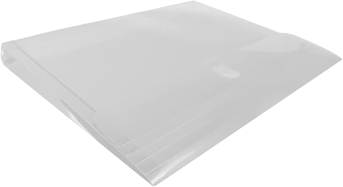 JAM PAPER Plastic Expansion Envelopes with Hook & Loop Closure - Letter Booklet - 9 3/4 x 13 with 1 Inch Expansion - Clear - 12/Pack
