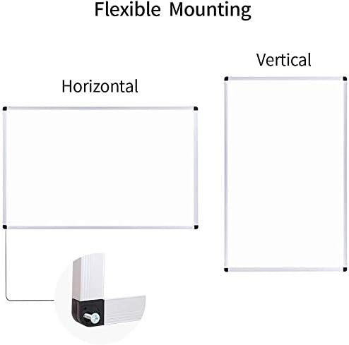 VIZ-PRO Dry Erase Board/Magnetic White Board, 48 X 32 Inches, Silver Aluminium Frame, with 12-Count Markers