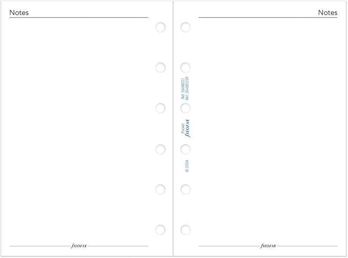 Filofax Calendar Diary Refill, Pocket Size, Week-to-View, White Paper, Unruled, English, 2026 (C68221-26)