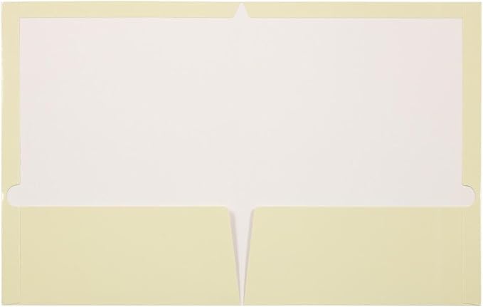 JAM PAPER Laminated Two Pocket Glossy Folders - Ivory - 3/Pack