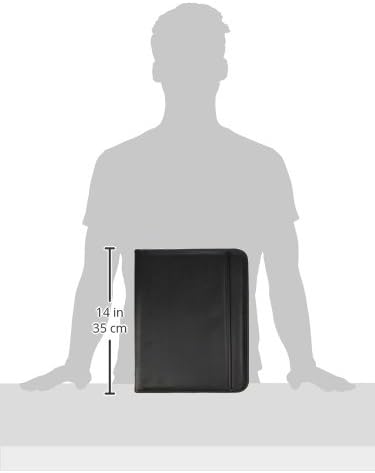 Samsill Professional Padfolio with Secure Zippered Closure, 10.1 Inch Tablet Sleeve, and 8.5 by 11 Inch Notepad, Black, Full Size (70820)