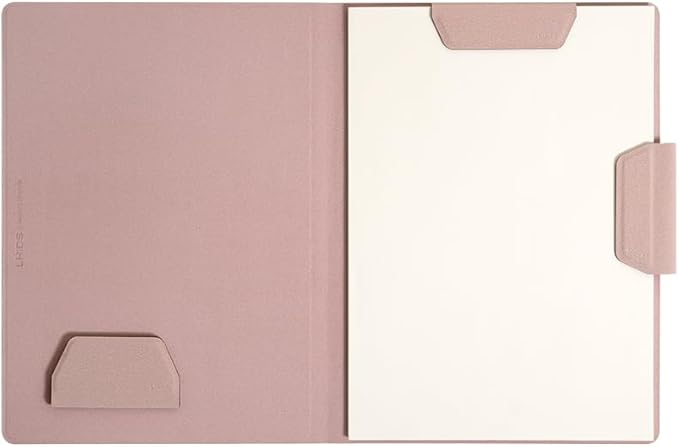 LHiDS Creative Magnetic Business Portfolio Lite Resume Padfolio Organizer with Clipboard, Paper Clip, Writing Pad, Pen/Card Holder, Magnetic Closure for Work, School and More (Rose Pink, A4/Letter)