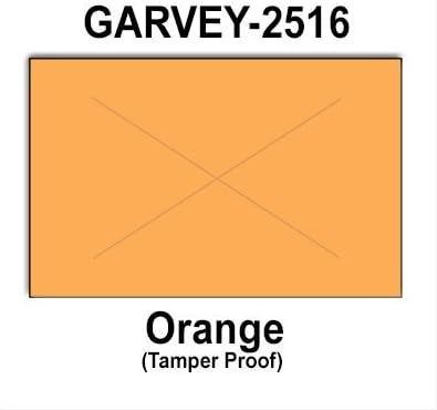 160,000 Garvey 2516 Compatible Orange General Purpose Labels for G-Series 25-88, 25-99, 25-5 and 25-10/10 Price Guns. Full Case + 20 Ink Rollers. with Security Cuts.