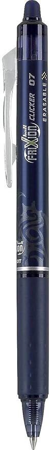 PILOT FriXion Clicker Erasable Pens, Refillable & Retractable Gel Ink Pens, Fine Point 0.7 mm, Navy Ink, 1-Pack (Pack of 3) - Ideal for School, Journaling, & Office Writing