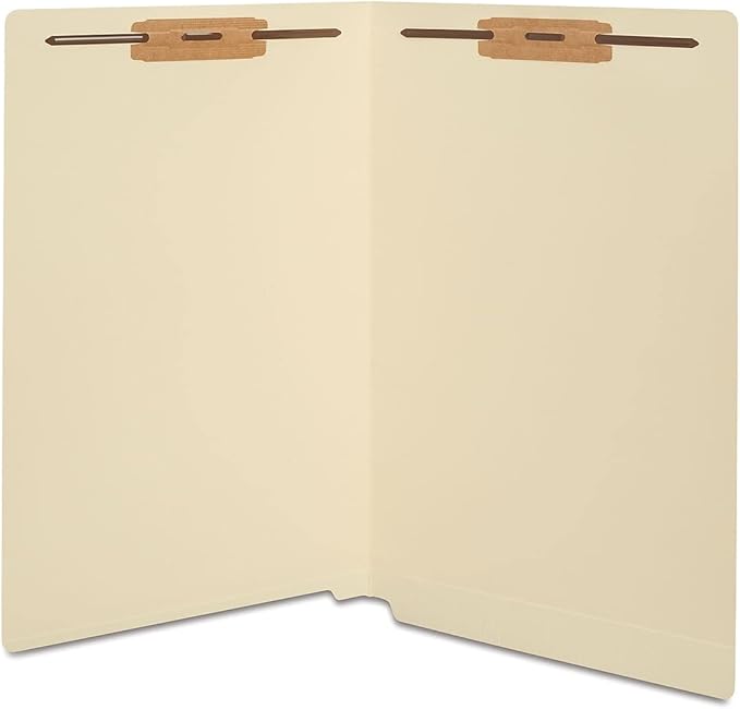 Staples End‑Tab Fastener Folders, Legal Size, Reinforced Tabs, Manila, Durable 2‑Fastener Design – 50/Box