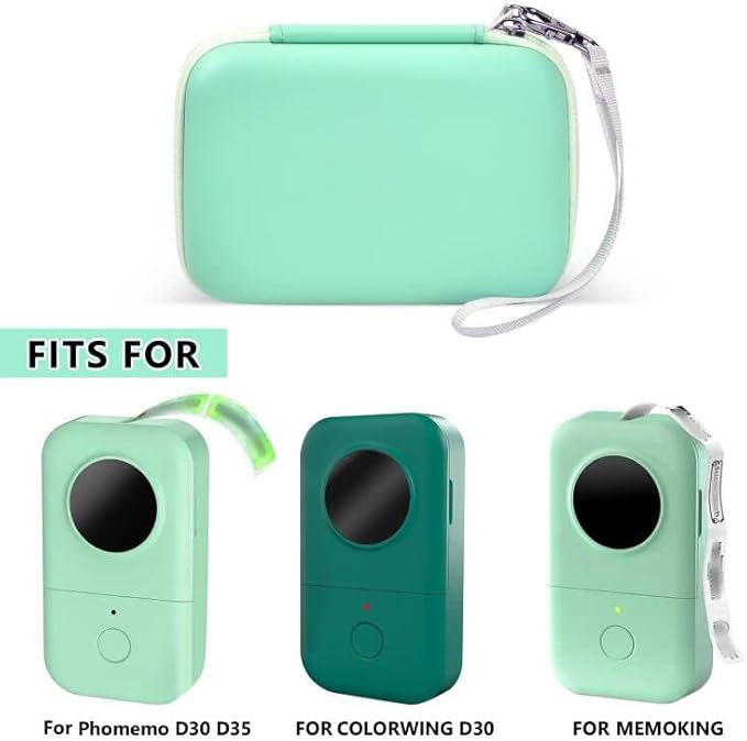 Case Compatible with Phomemo D30 D35 M02/ M02S/ M02 for NELKO Label Maker, for NIIMBOT for JADENS for Memoking for SUPVAN Labeler Sticker Storage Holder Tape Paper Roll (Orange + Green (2 Packs)