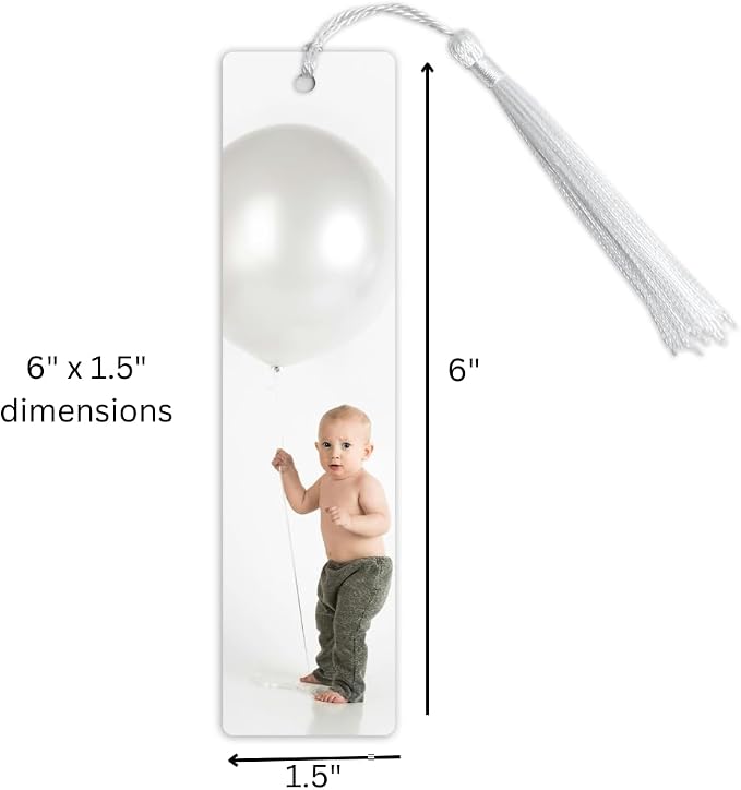 Custom Metal Bookmark with Personalized Photo and Text (1 Image)
