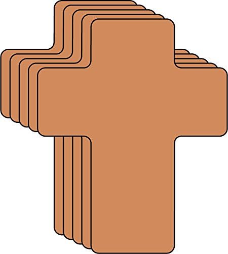 SHAPES ETC. 15 Pcs Brown Cross Foam Single Color Creative Cut-Outs 5.25x4.25in Sunday School VBS Decoration Nativity Religious Christmas Crafts Faith Christian Easter Bulletin Board Décor Made in USA
